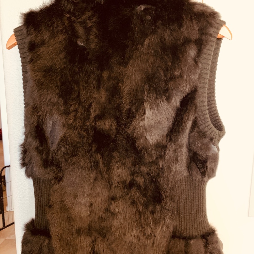Black Rabbit Fur vest - Picture 2 of 2